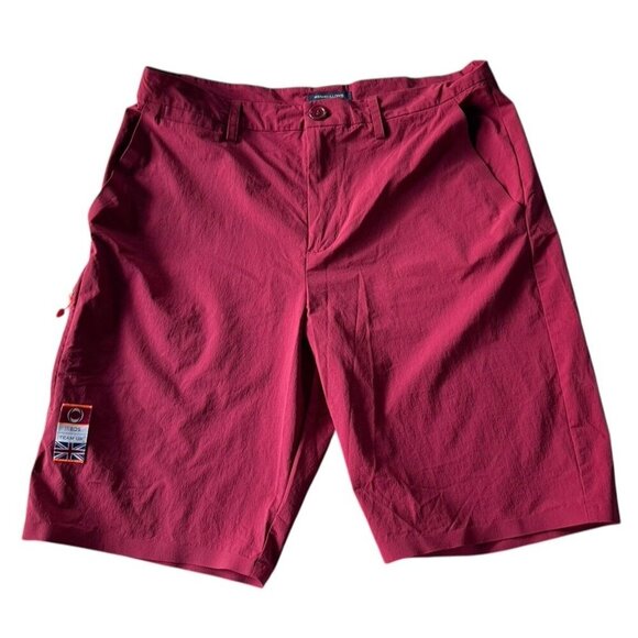 Henri Lloyd INEOS Britannia Team UK Burgundy Red Cargo Shorts Men's Sz L - Picture 1 of 13